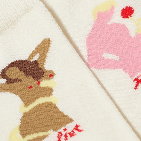 Carne Bollente Truly Loved Romeo Juliet White Crew Socks with Graphic Design Ne - Picture 8 of 9